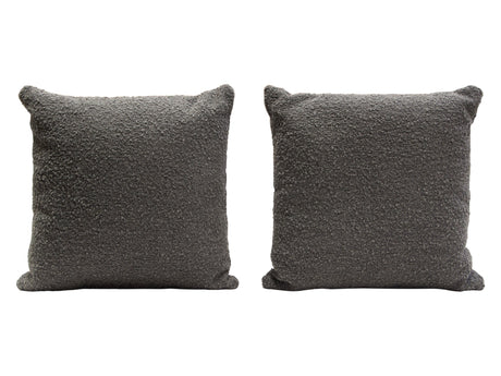 Set of (2) 16" Square Accent Pillows in Charcoal Boucle Textured Fabric by Diamond Sofa - Ornate Home