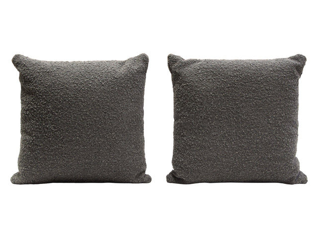 Set of (2) 16" Square Accent Pillows in Charcoal Boucle Textured Fabric by Diamond Sofa - Ornate Home
