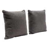 Set of (2) 16" Square Accent Pillows in Charcoal Boucle Textured Fabric by Diamond Sofa - Ornate Home