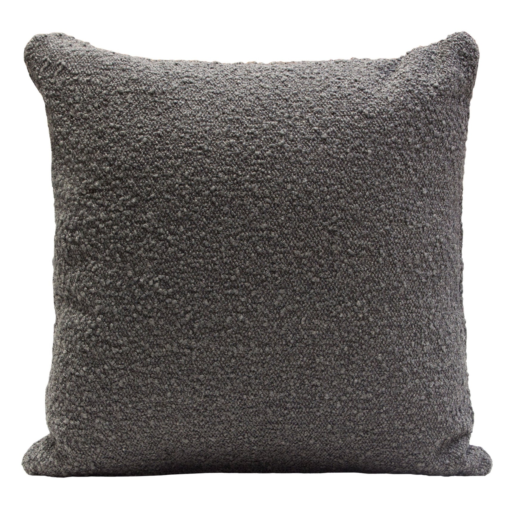 Set of (2) 16" Square Accent Pillows in Charcoal Boucle Textured Fabric by Diamond Sofa - Ornate Home