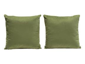 Set of (2) 16" Square Accent Pillows in Sage Green Velvet by Diamond Sofa - Ornate Home