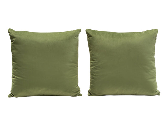 Set of (2) 16" Square Accent Pillows in Sage Green Velvet by Diamond Sofa - Ornate Home
