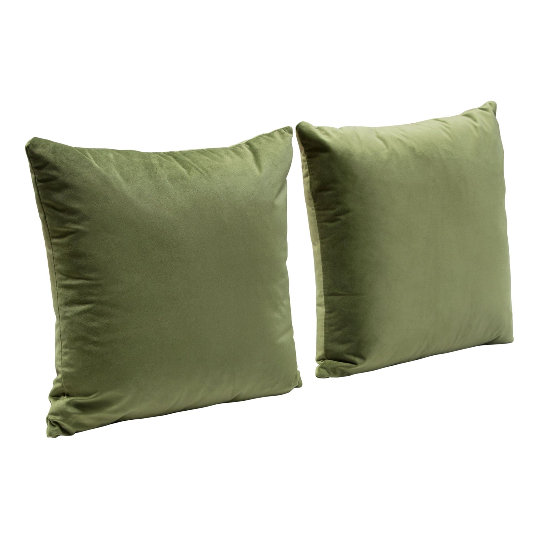Set of (2) 16" Square Accent Pillows in Sage Green Velvet by Diamond Sofa - Ornate Home
