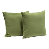 Set of (2) 16" Square Accent Pillows in Sage Green Velvet by Diamond Sofa - Ornate Home