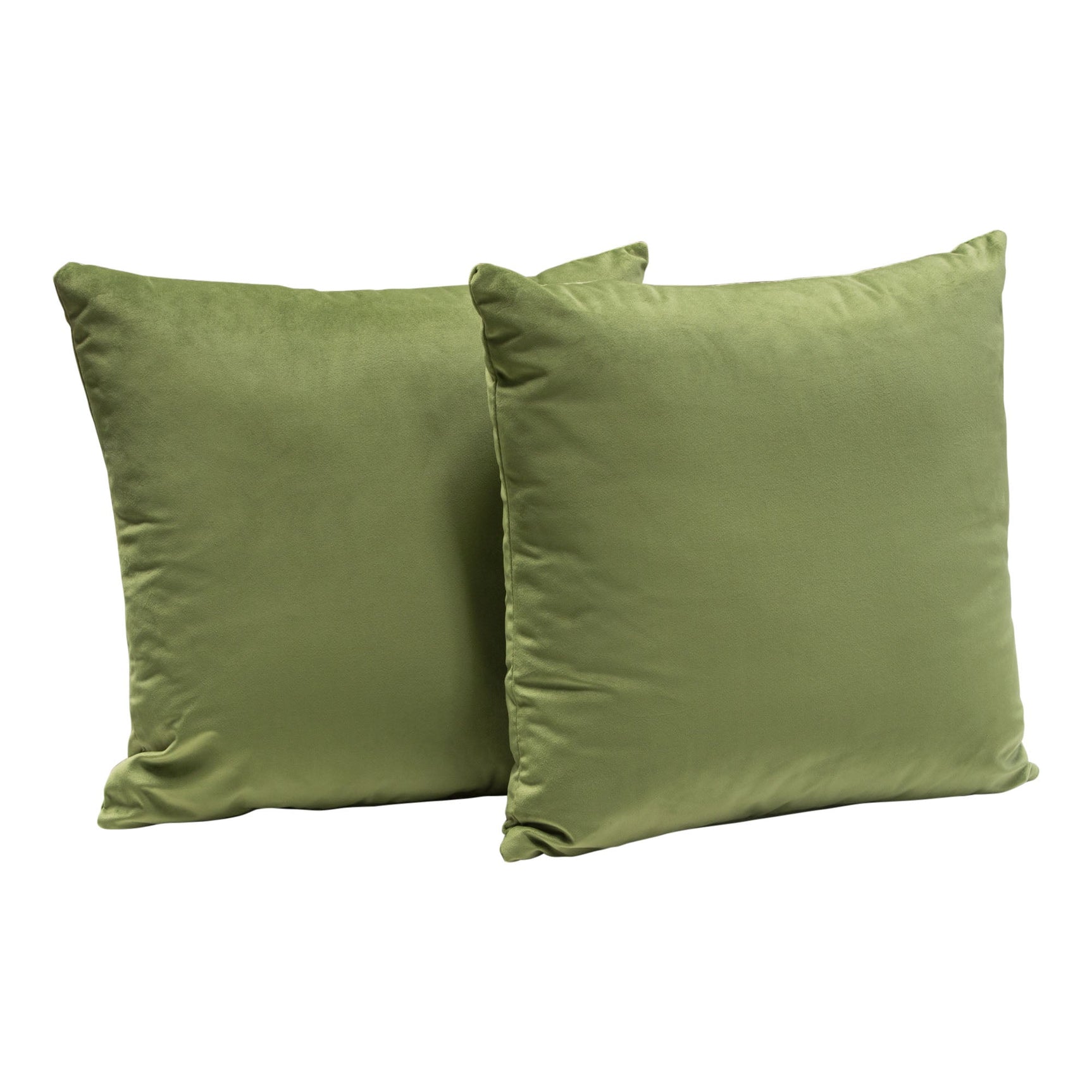 Set of (2) 16" Square Accent Pillows in Sage Green Velvet by Diamond Sofa - Ornate Home