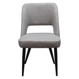 Set of (2) Reveal Dining Chairs in Grey Fabric w/ Black Powder Coat Metal Leg by Diamond Sofa - Ornate Home