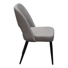 Set of (2) Reveal Dining Chairs in Grey Fabric w/ Black Powder Coat Metal Leg by Diamond Sofa - Ornate Home