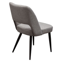 Set of (2) Reveal Dining Chairs in Grey Fabric w/ Black Powder Coat Metal Leg by Diamond Sofa - Ornate Home