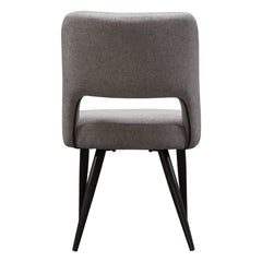 Set of (2) Reveal Dining Chairs in Grey Fabric w/ Black Powder Coat Metal Leg by Diamond Sofa - Ornate Home