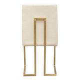 Set of (2) Skyline Dining Chairs in Cream Fabric w/ Polished Gold Metal Frame by Diamond Sofa - Ornate Home