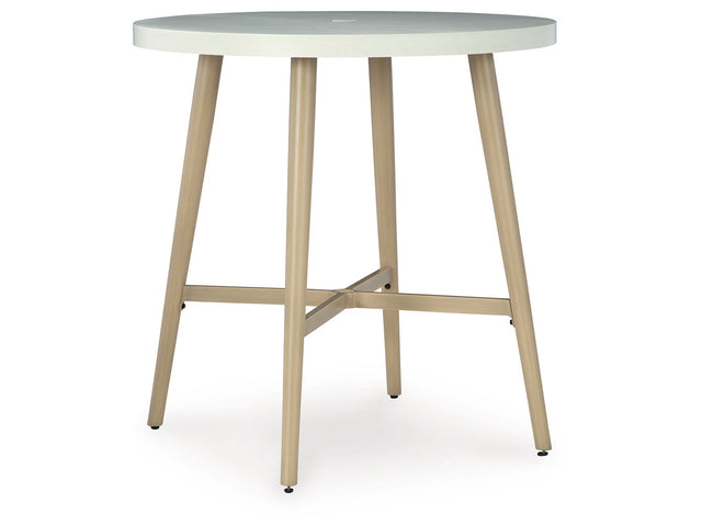 Seton Creek Beige Outdoor Bar Table - Ornate Home