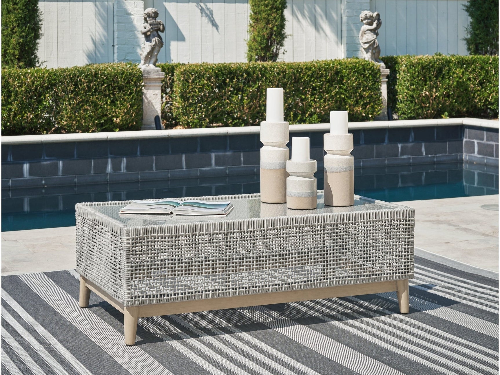 Seton Creek Gray Outdoor Coffee Table - Ornate Home