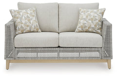 Seton Creek Gray Outdoor Loveseat w/ Cushion - Ornate Home