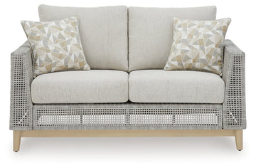 Seton Creek Gray Outdoor Loveseat w/ Cushion - Ornate Home