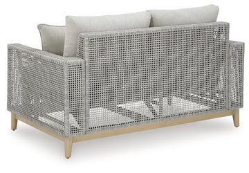 Seton Creek Gray Outdoor Loveseat w/ Cushion - Ornate Home