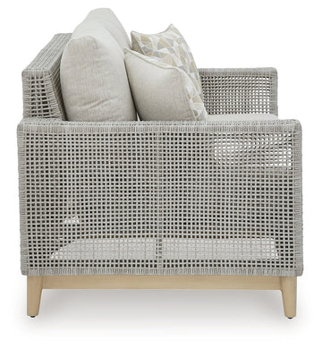 Seton Creek Gray Outdoor Loveseat w/ Cushion - Ornate Home