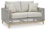 Seton Creek Gray Outdoor Loveseat w/ Cushion - Ornate Home
