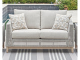 Seton Creek Gray Outdoor Loveseat w/ Cushion - Ornate Home
