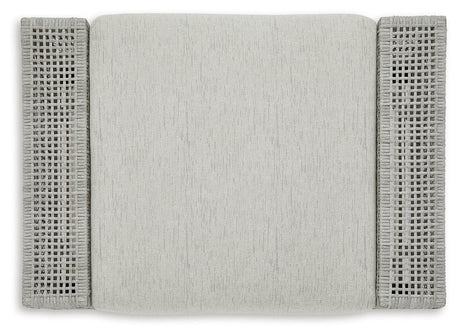 Seton Creek Gray Outdoor Ottoman w Cushion - Ornate Home
