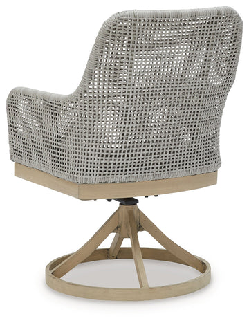 Seton Creek Gray Outdoor Swivel Dining Chair (Set of 2) - Ornate Home