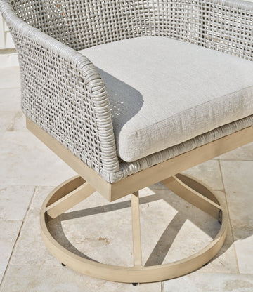 Seton Creek Gray Outdoor Swivel Dining Chair (Set of 2) - Ornate Home