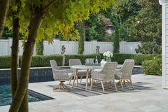 Seton Creek Gray Outdoor Oval Dining Set / 7pc - Ornate Home