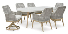 Seton Creek Gray Outdoor Oval Dining Set / 7pc - Ornate Home
