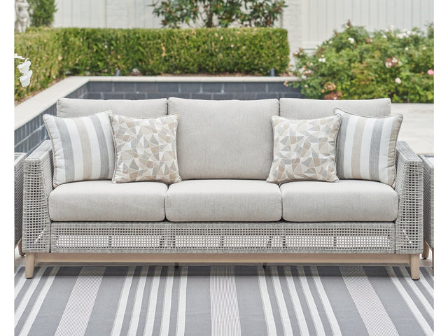 Seton Creek Gray Outdoor Sofa w/ Cushion - Ornate Home