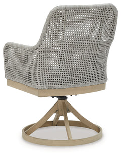 Seton Creek Gray Outdoor Swivel Dining Chair (Set of 2) - Ornate Home