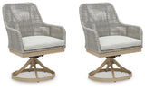 Seton Creek Gray Outdoor Swivel Dining Chair (Set of 2) - Ornate Home