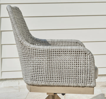 Seton Creek Gray Outdoor Swivel Dining Chair (Set of 2) - Ornate Home