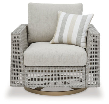 Seton Creek Gray Outdoor Swivel Lounge Chair w/ Cushion - Ornate Home