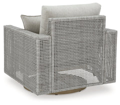 Seton Creek Gray Outdoor Swivel Lounge Chair w/ Cushion - Ornate Home
