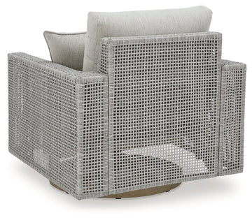 Seton Creek Gray Outdoor Swivel Lounge Chair w/ Cushion - Ornate Home