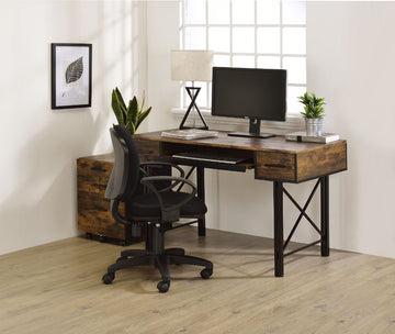 Settea Oak Computer Desk - Ornate Home