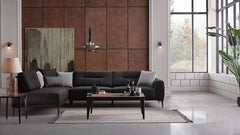 Seul Corte Anthracite LAF Chaise Sleeper Sectional Sofa - Ornate Home
