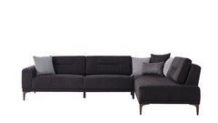 Seul Corte Anthracite RAF Chaise Sleeper Sectional Sofa - Ornate Home