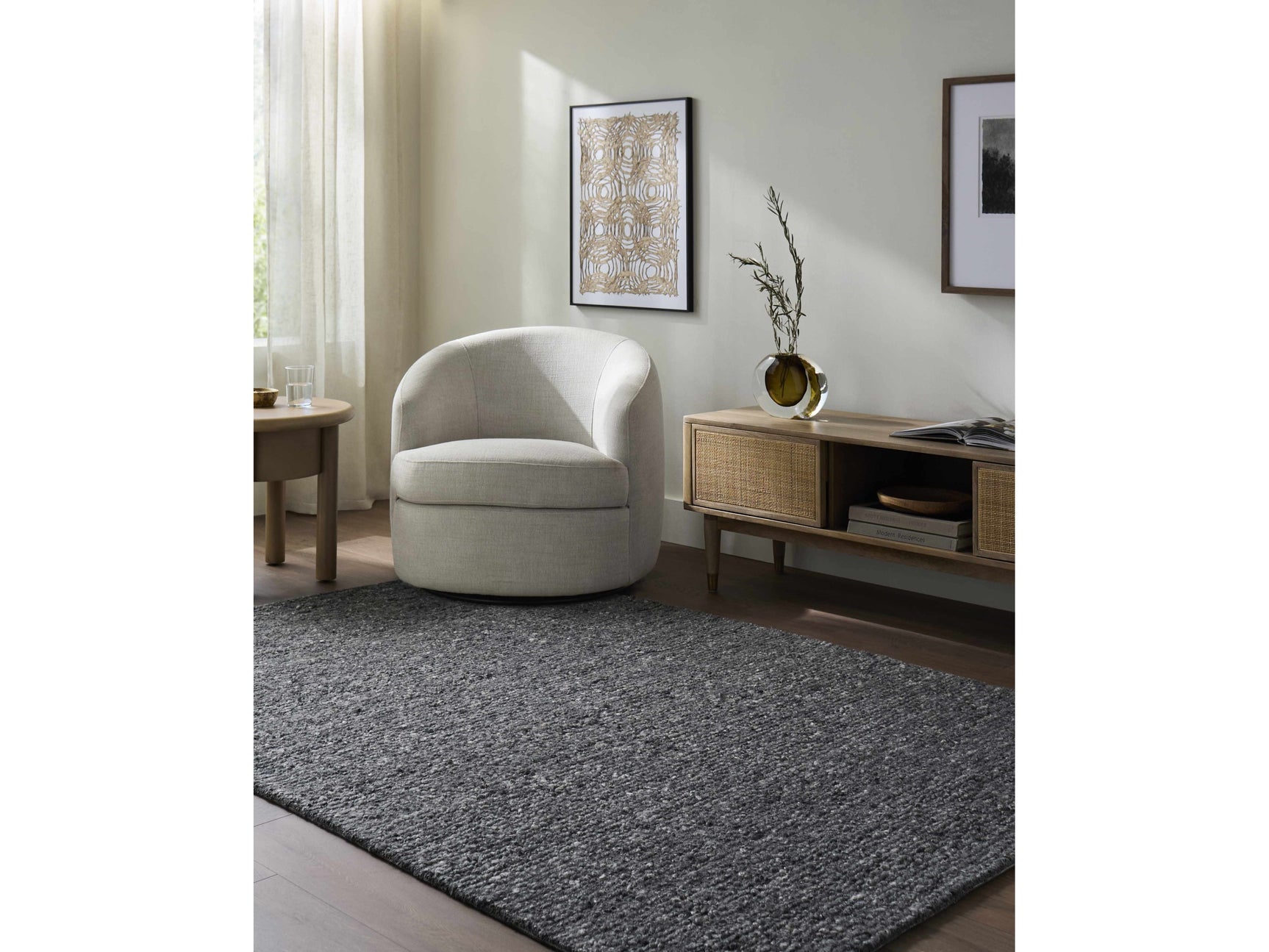Sevan Charcoal Wool Area Rug - Ornate Home