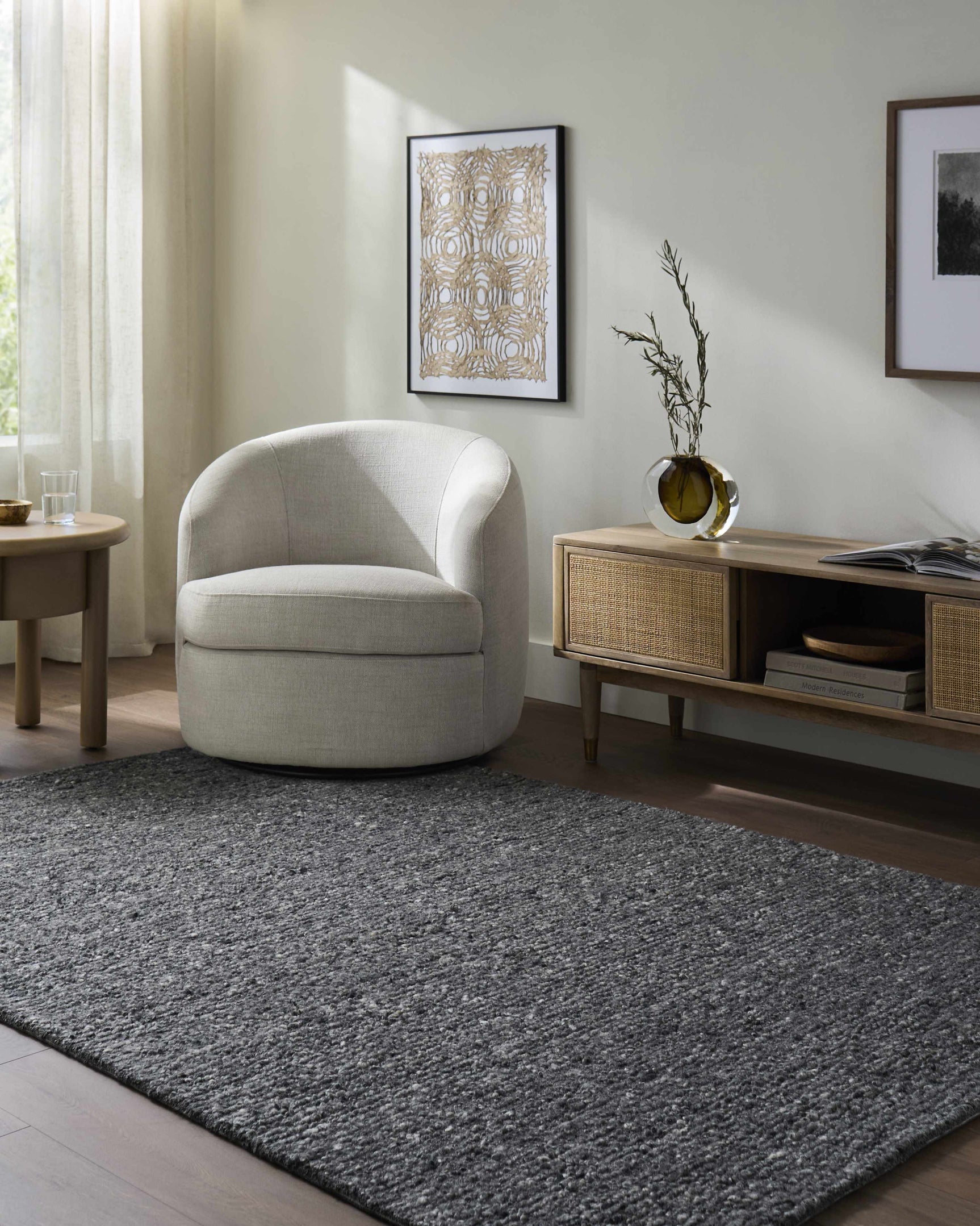 Sevan Charcoal Wool Area Rug - Ornate Home