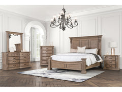 Sevenoaks Weathered Oak 5 Pc. Queen Bedroom Set w/ Chest - Ornate Home