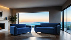 Severo Royal Blue Loveseat - Ornate Home