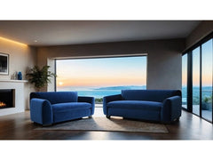Severo Royal Blue Upholstery Living Room Set - Ornate Home