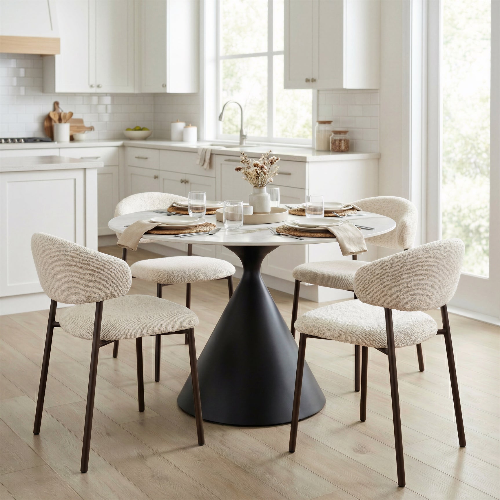 Seville Cloud Beige Dining Chair (Set of 2) - Ornate Home