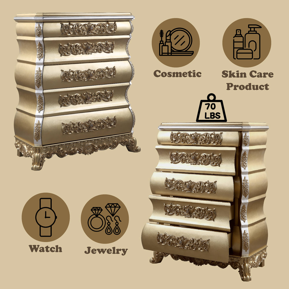 Seville Gold Finish Chest - Ornate Home