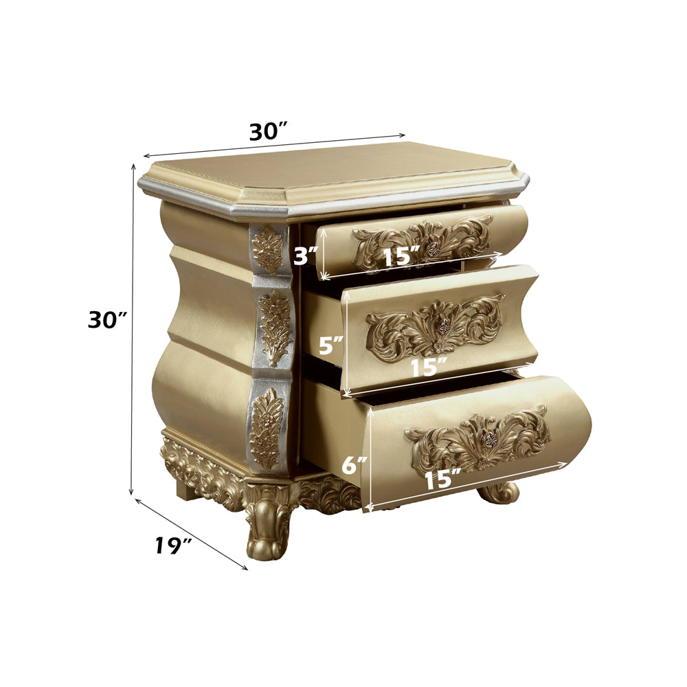 Seville Gold Finish Nightstand - Ornate Home