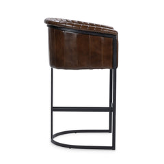Seville Leather Rustic Brown Bar Stool - Ornate Home