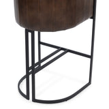 Seville Leather Rustic Brown Bar Stool - Ornate Home