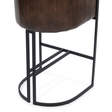 Seville Leather Rustic Brown Bar Stool - Ornate Home