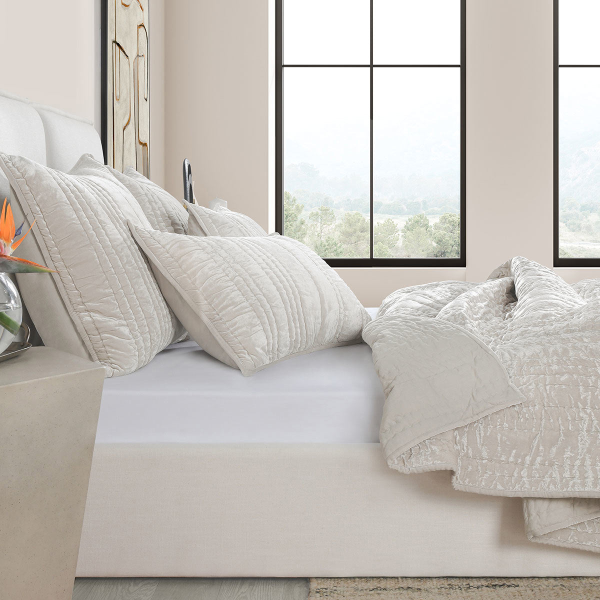 Seville Oyster Gray Quilt Collection - Ornate Home
