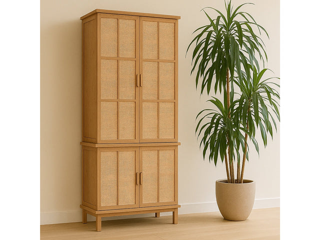 Seymour Natural Tall Cabinet - Ornate Home